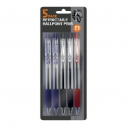 5pk Retractable Ballpoint Pens 5pk Retractable Ballpoint Pens