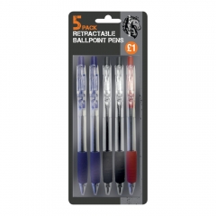 5pk Retractable Ballpoint Pens 5pk Retractable Ballpoint Pens