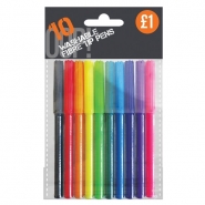 10pk Coloured Fibre Pens