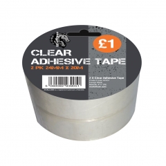 Clear Adhesive Tape 24mm x 20m 2pk Clear Adhesive Tape 24mm x 20m 2pk