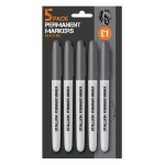 5pk Black Permanent Markers 5pk Black Permanent Markers