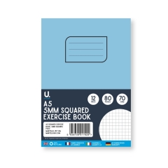 A5 Squared Exercise Book, 5mm Squares A5 Squared Exercise Book, 5mm Squares