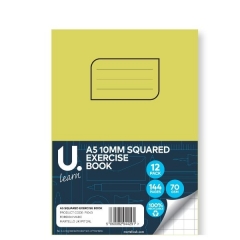 A5 Squared Exercise Book, 10mm Squares A5 Squared Exercise Book, 10mm Squares
