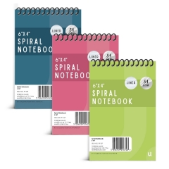Spiral Notebook 6Inchx4Inch 3pk Colour Asst 1