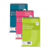 Reporters Notepad 5inchx8inch 3pk Colour Asst 1 Reporters Notepad 5inchx8inch 3pk Colour Asst 1