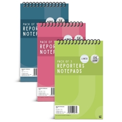 Reporters Note Pad 5Inchx8Inch 3pk Colour Asst 1