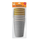 Holographic Cups Gold & Silver 8pk Holographic Cups Gold & Silver 8pk