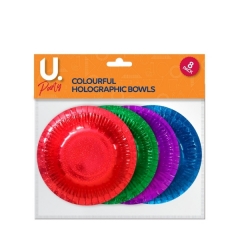 Holographic Bowl Colourful, 8pk Holographic Bowl Colourful, 8pk