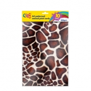 A4 Patterned Animal Print Card , 10 sheets