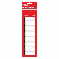 Red & Black Slim Calendar, 10.5 x 35cm Red & Black Slim Calendar, 10.5 x 35cm