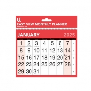 Red & Black Easy View Monthly Planner, 27 x 21cm