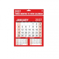 Red & Black Three Month to View Planner, 24 x 25cm Red & Black Three Month to View Planner, 24 x 25cm