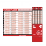 Red & Black Full Year Wall Planner with Pen & Stickers Red & Black Full Year Wall Planner with Pen & Stickers