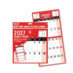 Red & Black Giant Print Month to View Planner Red & Black Giant Print Month to View Planner