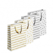 Gold & Silver Patterned Giftbag Large, 26x36x10cm