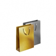 Embossed Metallic Giftbag Gold & Silver Medium,18x23x10cm