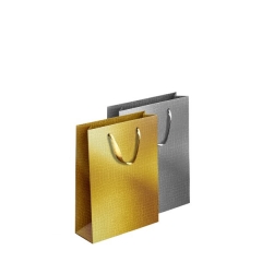Embossed Metallic Giftbag Gold & Silver Medium,18x23x10cm