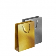 Embossed Metallic Giftbag Gold & Silver Large, 26x36x10cm