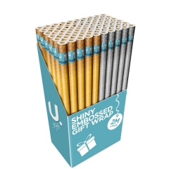 Embossed Metallic Giftwrap, Gold & Silver Embossed Metallic Giftwrap, Gold & Silver