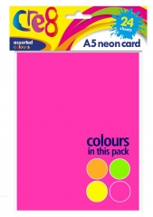 A5 Neon Card, 20 sheets