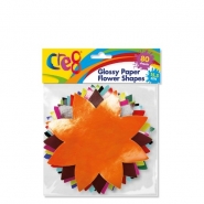 Glossy Paper Flower Shapes, 80 sheets