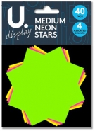 Neon Stars, Medium 40pk
