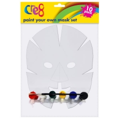 Paint Your Own Mask Set, 10pk with paintbrush and paints Paint Your Own Mask Set, 10pk with paintbrush and paints