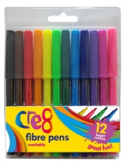 Fibre Pens, 12 Colours Fibre Pens, 12 Colours