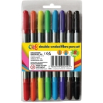 Double-ended Fibre Pen Set, 8pk Double-ended Fibre Pen Set, 8pk
