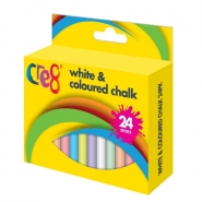 White Chalk & Coloured Chalk 24pk