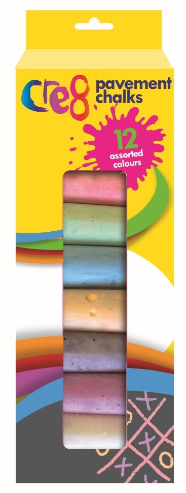 Coloured Pavement Chalk, 12 Colours
