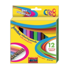 Jumbo Colouring Pencils with Sharpener, 12pk Jumbo Colouring Pencils with Sharpener, 12pk