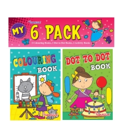 Mini Colouring & Activity Books, 6pk, Girls Mini Colouring & Activity Books, 6pk, Girls