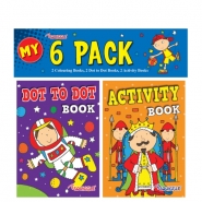 Mini Colouring & Activity Books, 6pk, Boys