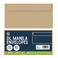 DL Manila Envelopes, 40pk DL Manila Envelopes, 40pk