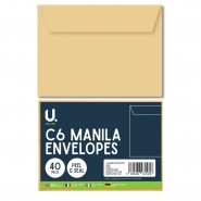 C6 Manila Envelopes, 40pk C6 Manila Envelopes, 40pk