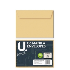 C6 Manila Envelopes, 40pk