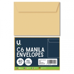 C6 Manila Envelopes, 40pk C6 Manila Envelopes, 40pk