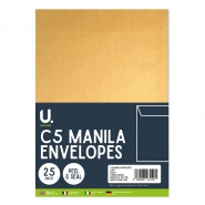 C5 Manila Envelopes, 25pk C5 Manila Envelopes, 25pk