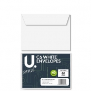 C6 White Envelopes, 50pk