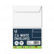 C6 White Envelopes, 40pk in CDU C6 White Envelopes, 40pk in CDU