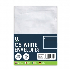 C5 White Envelopes, 25pk in CDU C5 White Envelopes, 25pk in CDU