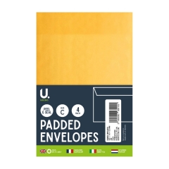 Padded Envelopes Size C 150x225mm, 4pk