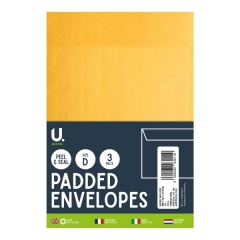 Padded Envelopes Size D 180x265mm, 3pk