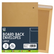Board Back Envelopes Large, 229x324mm, 3pk Board Back Envelopes Large, 229x324mm, 3pk