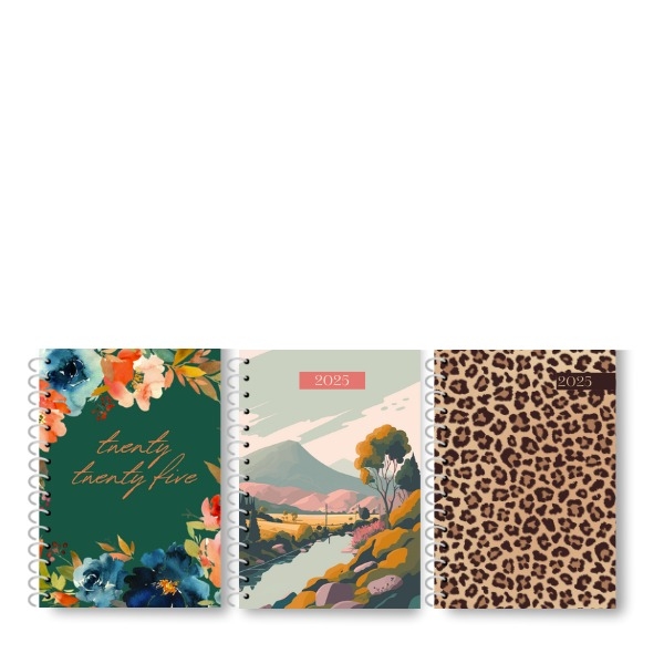 A6 WTV Patterned Spiral Diary Asst 2, Wildlife