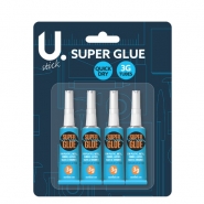 Super Glue 3g, 4pk