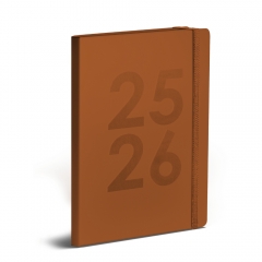 PU Embossed DAP Academic Diary Tan 18.8x13.5cm PU Embossed DAP Academic Diary Tan 18.8x13.5cm