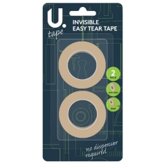 Invisible Easy-Tear Tape, 18mm x 30m, 2pk