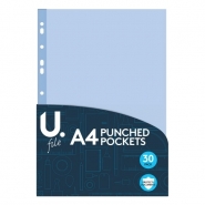 A4 Punched Pockets, 30pk
